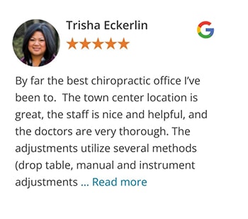 Trisha review for Vital Mill Creek Chiropractic on Google